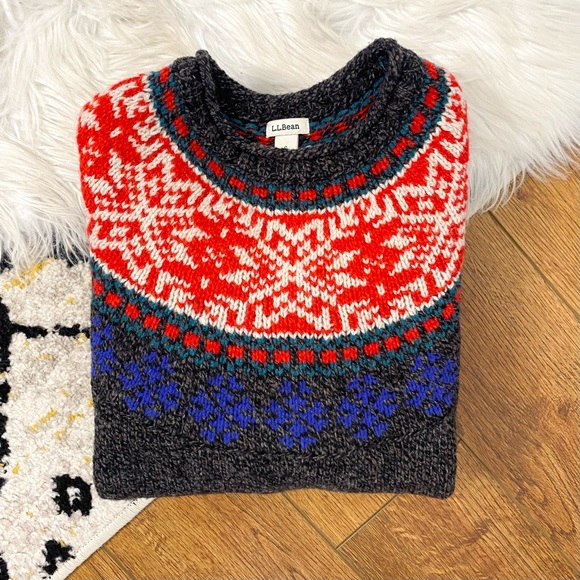 VINTAGE LL Bean Wool Crewneck Pullover S - Picture 7 of 8